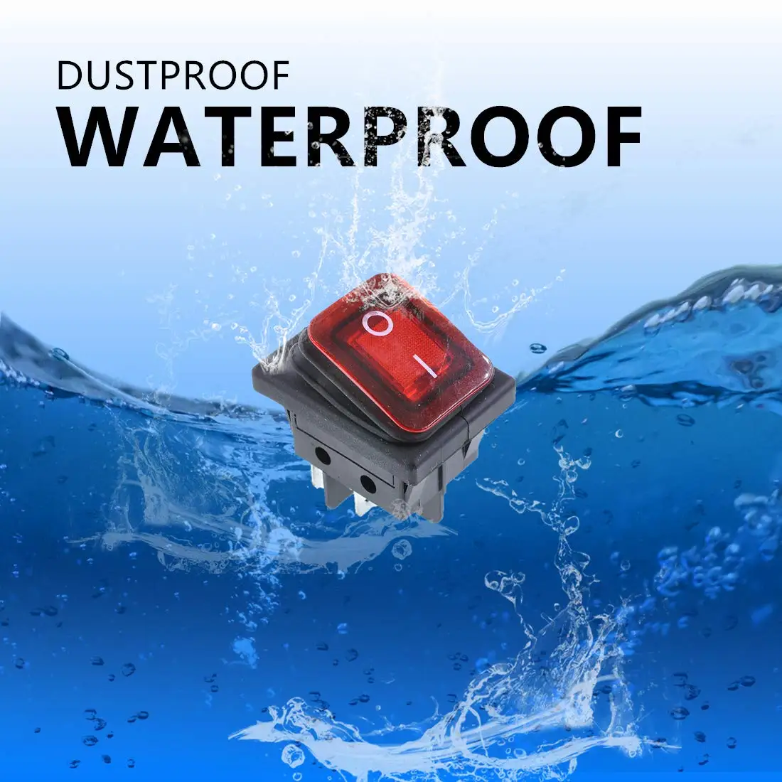 2Pcs Waterproof Boat Type Rocker Switch KCD4 DPST 6A 250V 4 Pin 2 Position ON-Off Mini Rocker Switch