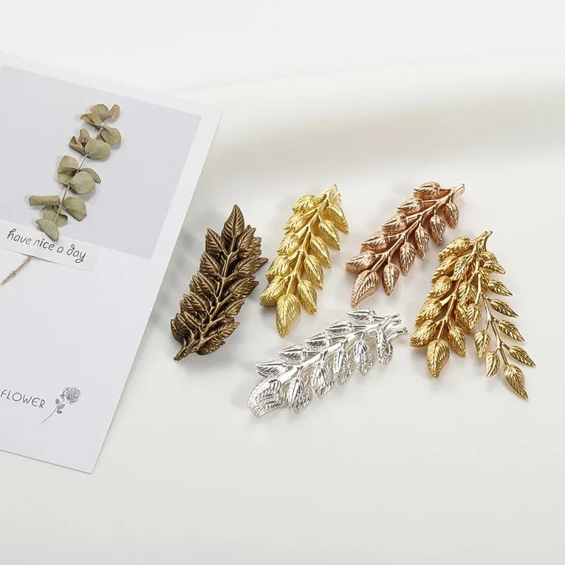 20pcs Matal Leaf Charm 19x64mm Pendants for Hair Sticks Accessories DIYJewelry Making Necklace Findings Handmade Craft