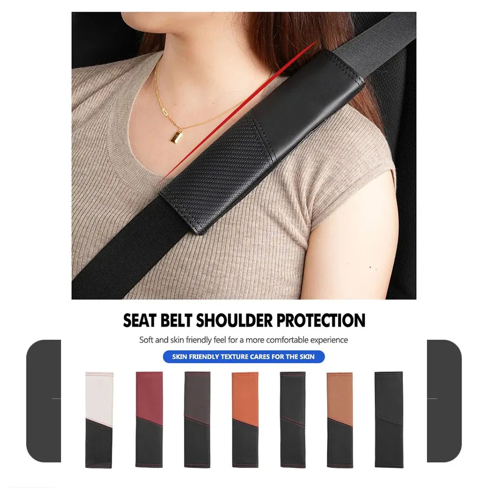 Car carbon fiber leather seat belt shoulder pad,comfortable,car accessories,for ZEEKR X 001 009 2022 2023 2024 FR 007GT EX1E MIX