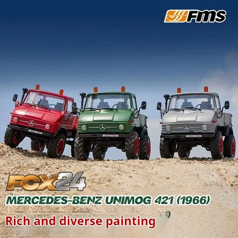 Fms New 1/24 Unimog Fcx Series Off Road 4wd Rc Climbing Car Remote Control Electric Simulation Car Model Adult Toy Gift