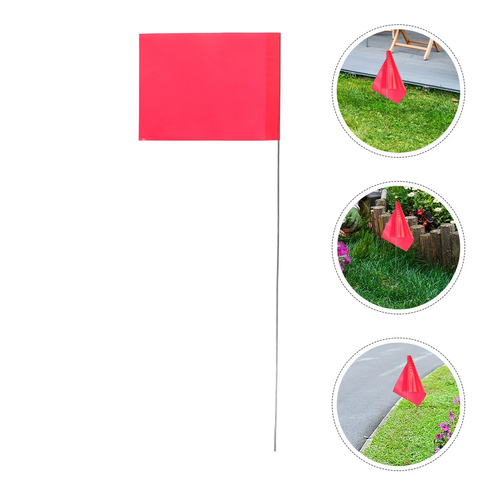 50 Pcs PVC Marking Flag Land Markers Irrigation Flags Garden Small Yard Landscape Football Orange