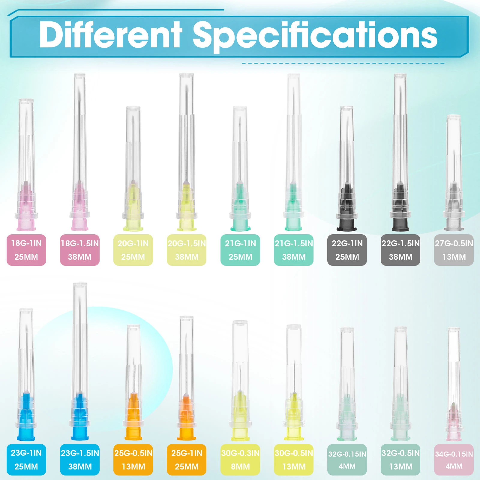 100Pcs/Box Good FeedBack 18G 21G 22G 23G 25G 27G 30G Meso Needle Painless Needle Injection Cosmetic Sterile Needle Tattoo Needle