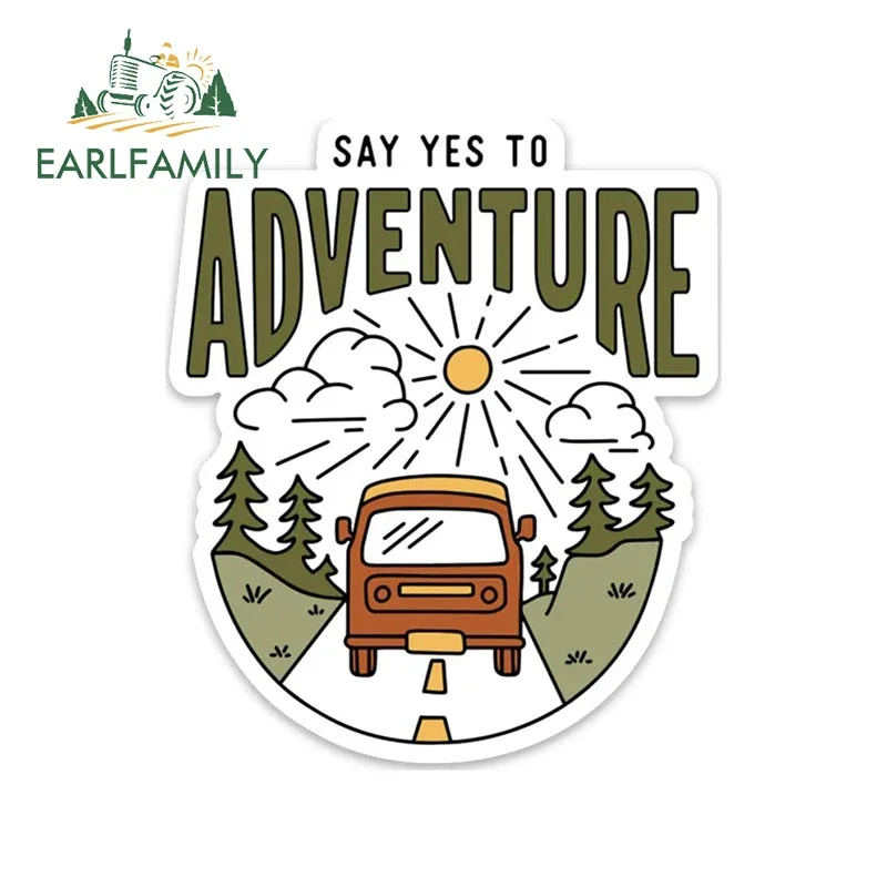 EARLFAMILY 13cm X 11.1cm For Say Yes To Adventure Car Stickers Sunscreen Occlusion Scratch Decals Creative Trunk Car Styling