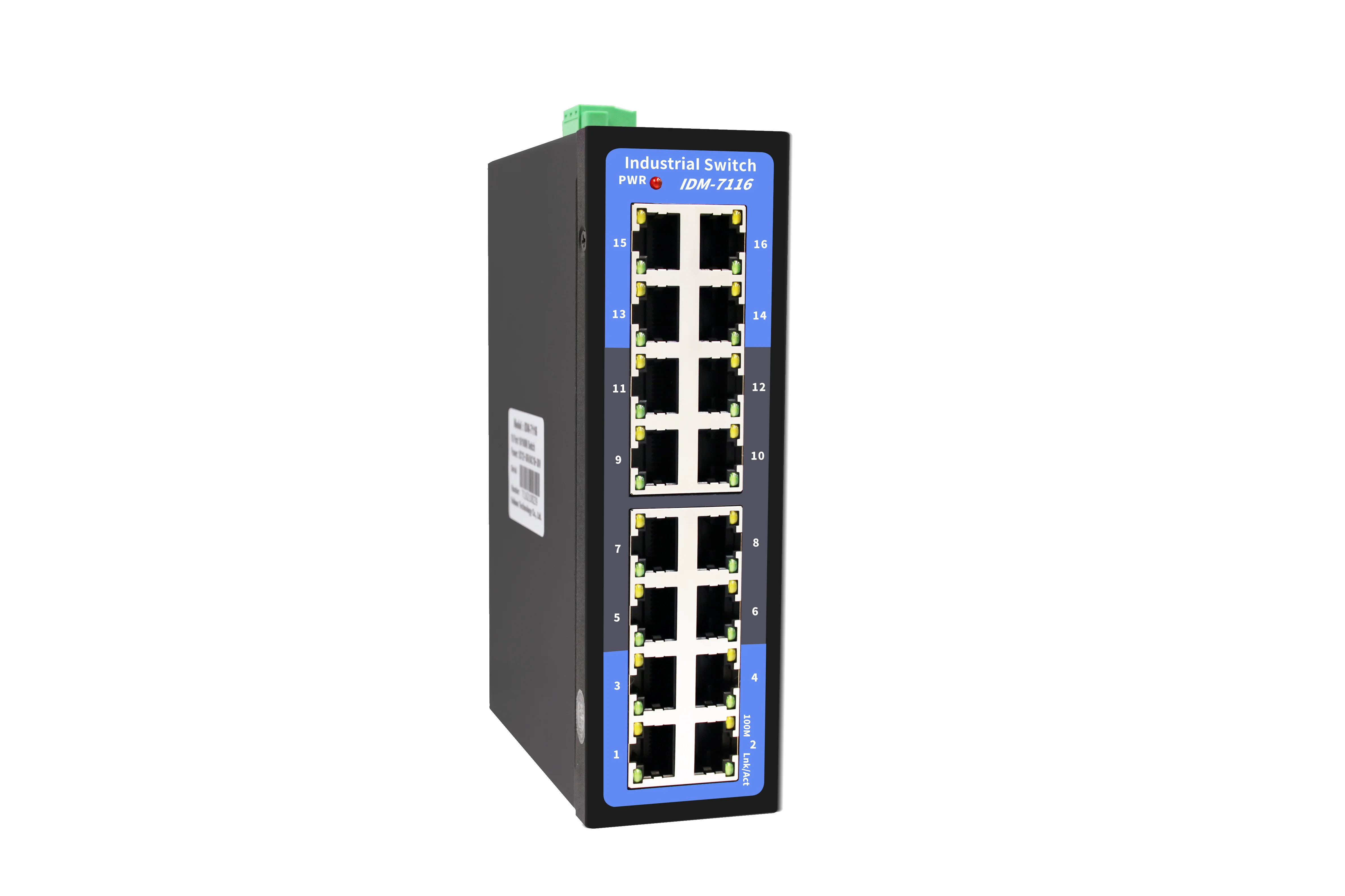 

IDM-7116 Industrial 16 Port 100M Ethernet Switch Non Managed Din-Rail 24V Working at -20 to70 °C