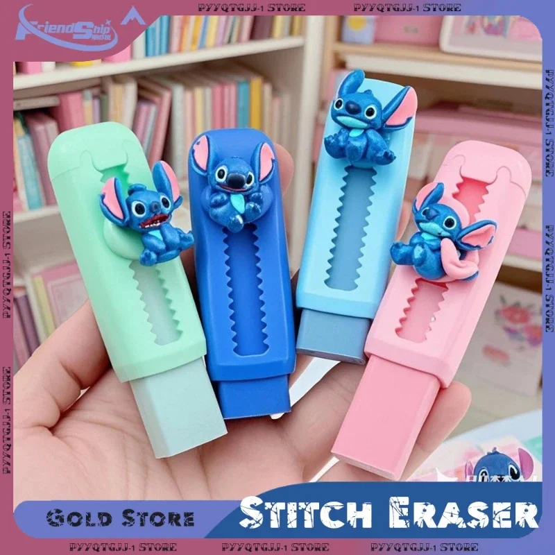 Stitch Push Pull ยางลบการ์ตูนเรซิ่นแก้ไขยางลบการเขียนดินสอทําความสะอาดนักเรียนเครื่องเขียนอุปกรณ์สํานักงานโรงเรียน