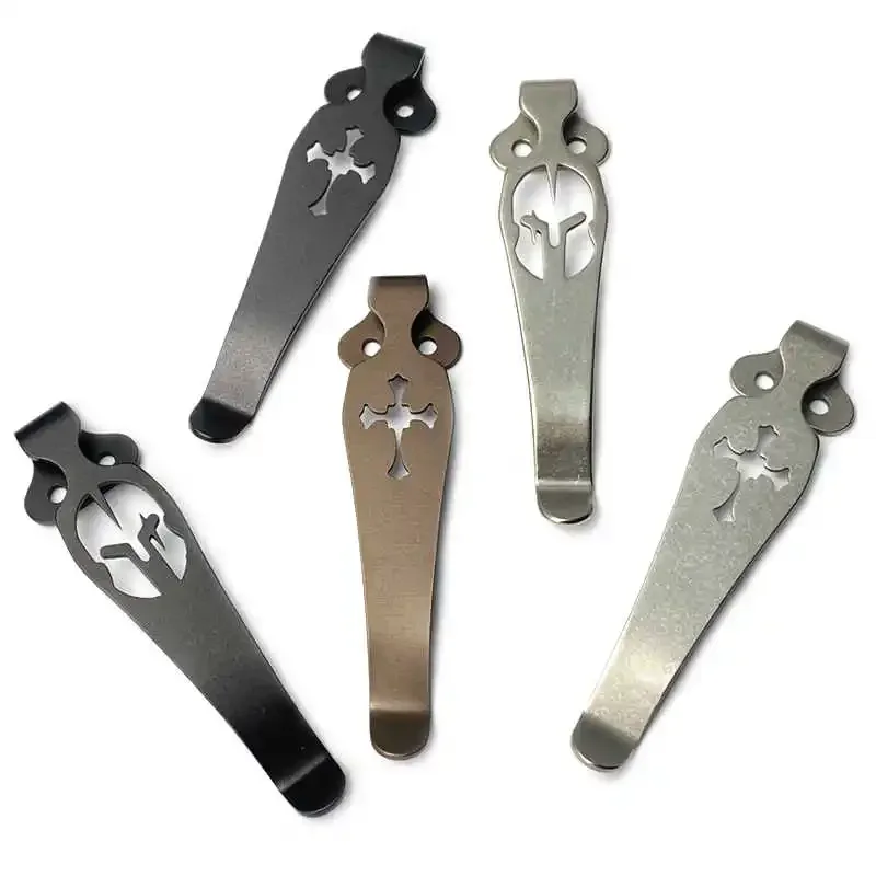 

1PC Cross Pattern Titanium Alloy TC4 Pocket Knife Back Clip Clamp for Spyderco C81 C223 Endura C10 Delica C11 Manix G10 Police