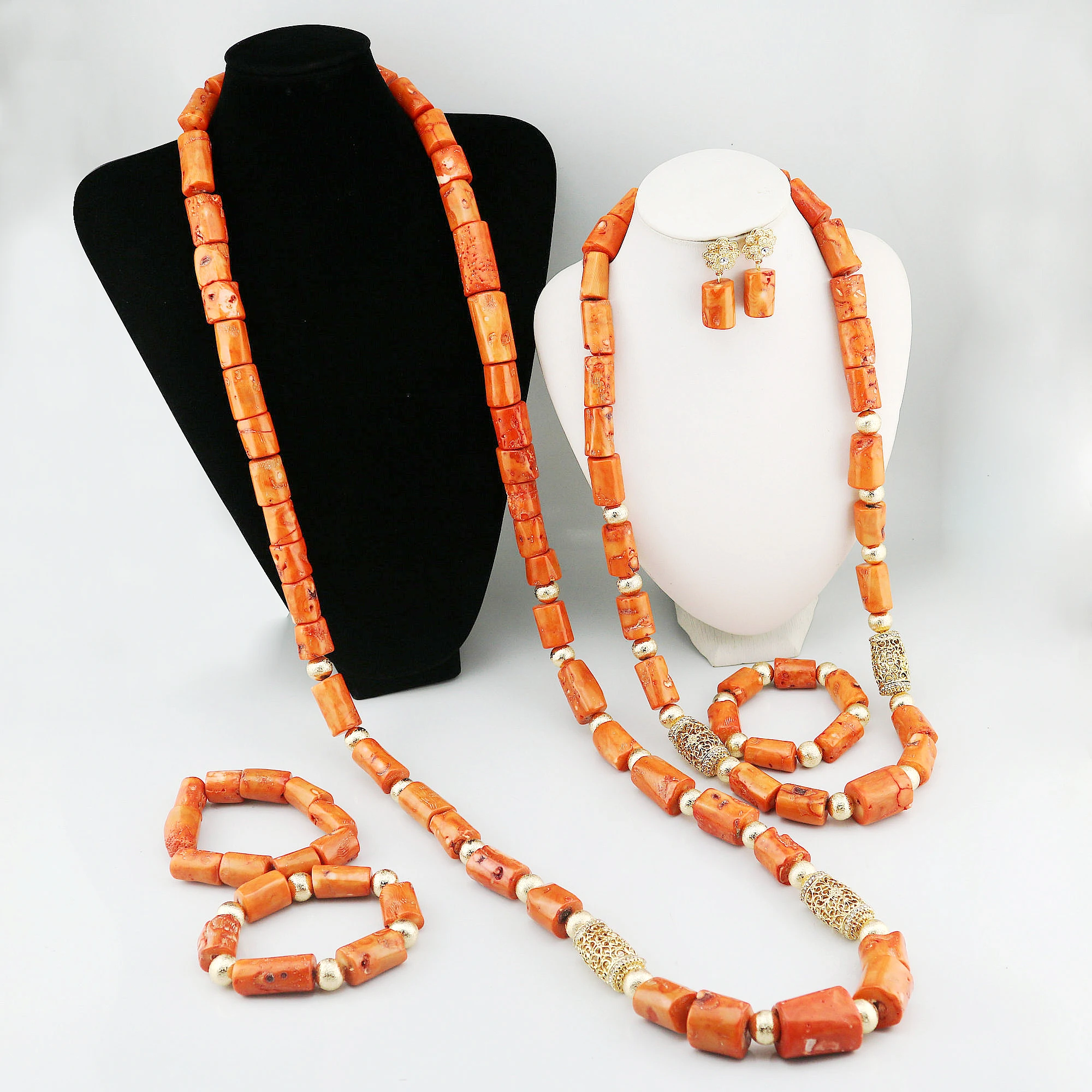

Natural coral necklace Original Coral Groom Nigerian Couple Wedding Beads Original Orange Coral Jewelry Set for Women Bride