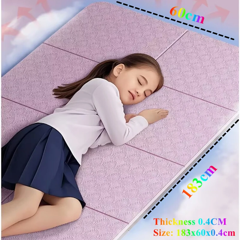 

183x60x0.4cm Thicken Folding Travel Fitness Exercise Foldable for Pilates & Floor WorkoutsYoga Mat Double Sided Non-Slip Eco