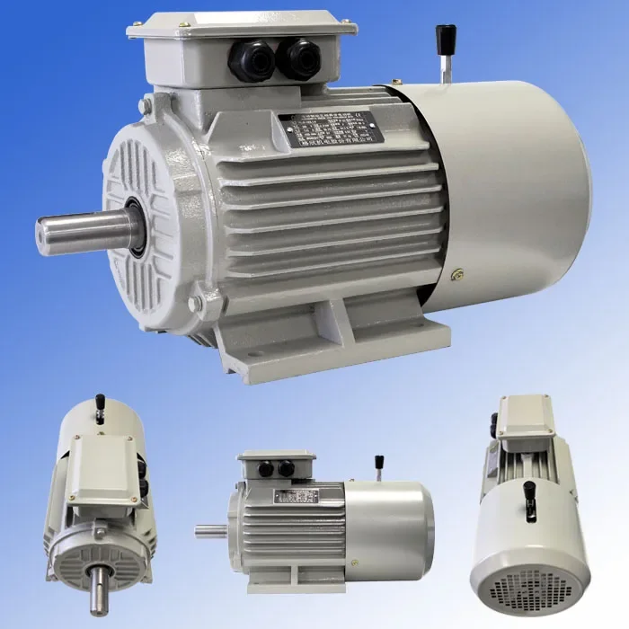 Gexin YEJ-160M2-2 15KW Three-Phase Asynchronous AC Motor Electromagnetic Braking 100% Copper Wire IP55 Protection IE3 Efficiency