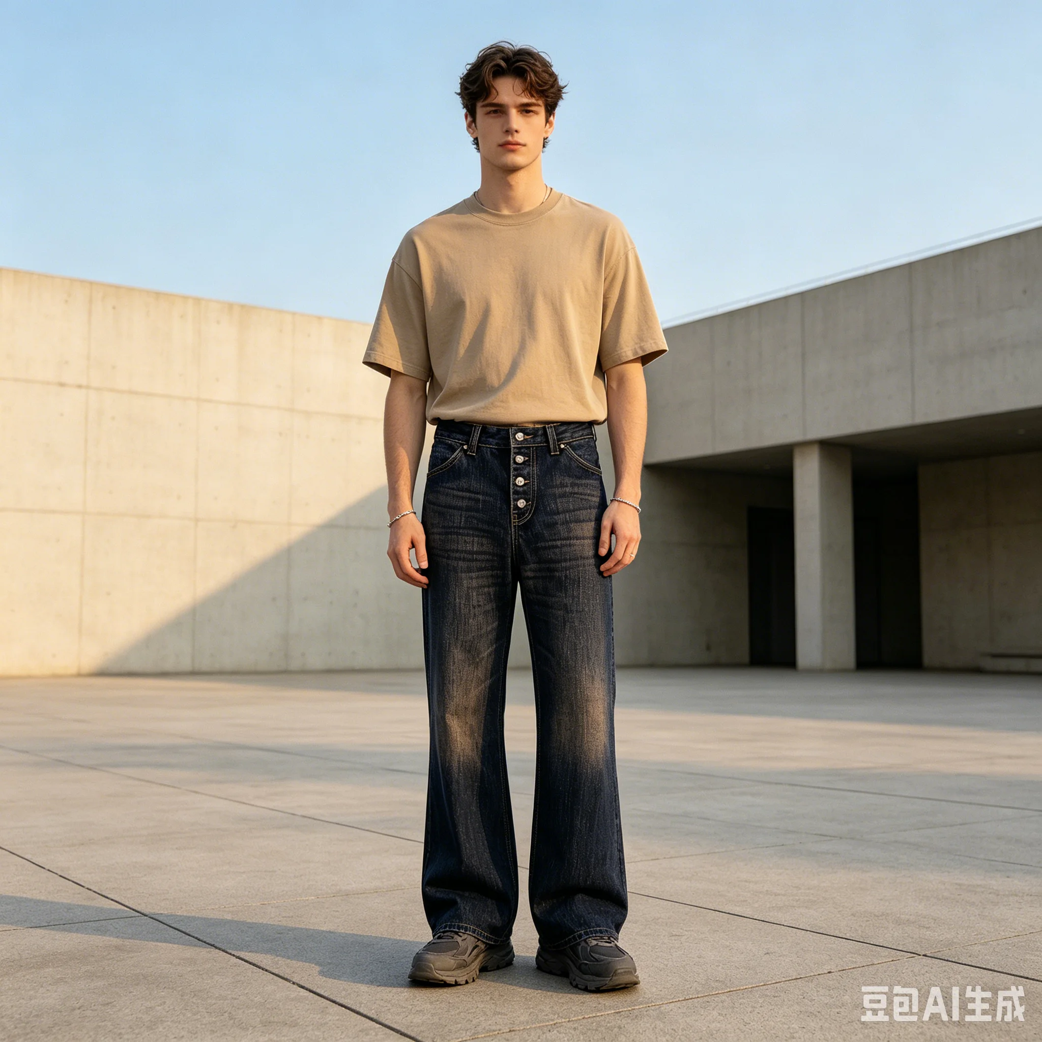 

AL88009 BLCG High Waist Super Quality Loose Fitting Denim Pants Heavy Thick Unisex Fashion Stylish Jeans