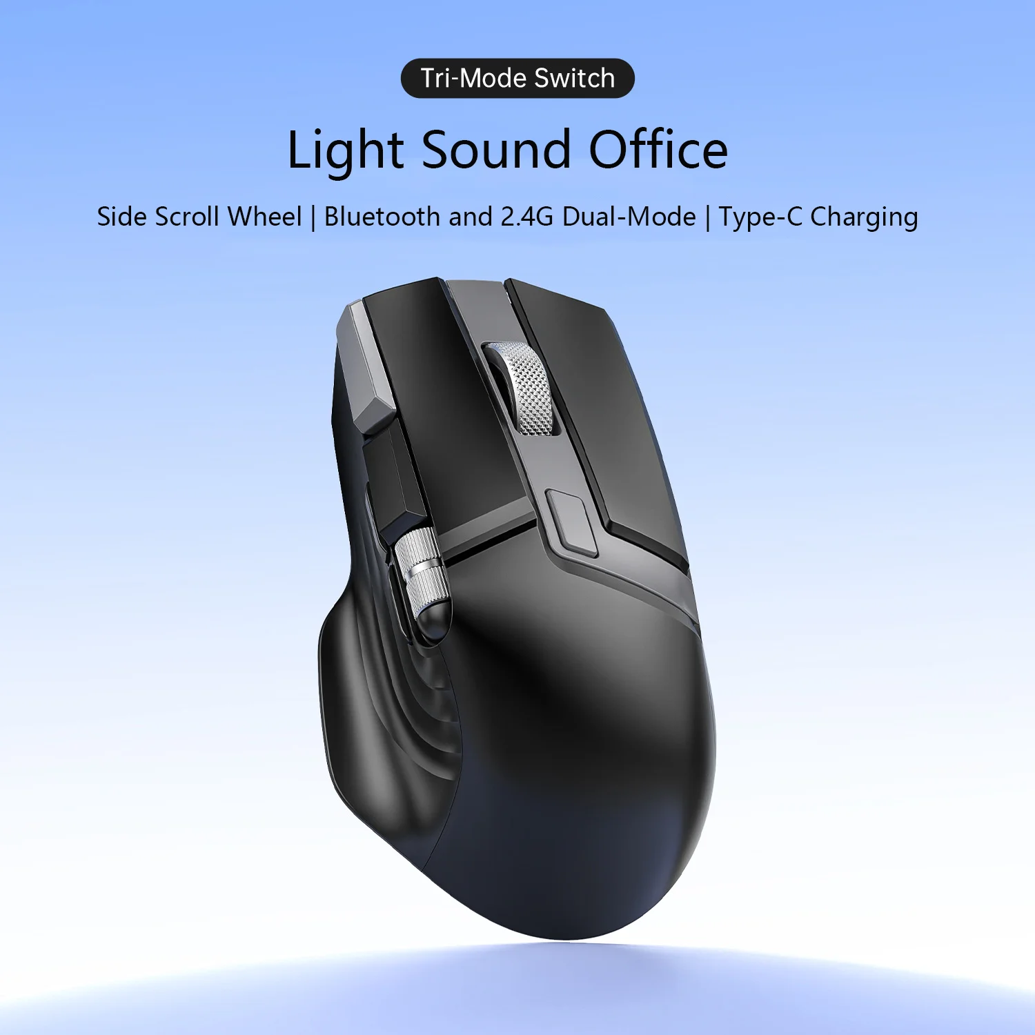Dual-Scroll Mouse Ergonomics Design Wireless 2.4G Bluetooth Dual-mode Rechargeable Low Noise Button Mause Office Use Medium