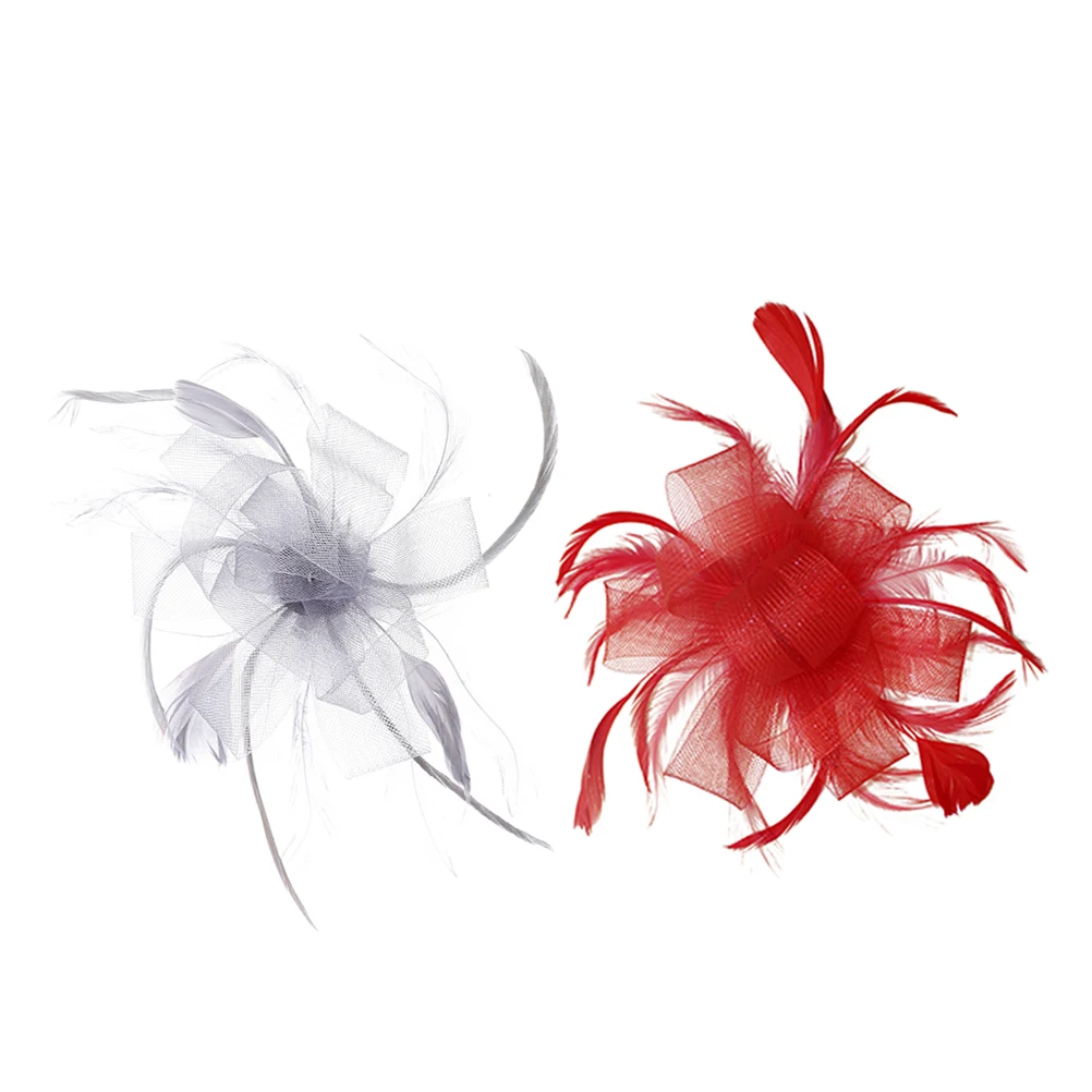 

2Pcs Fascinator Accessories Decor Women Wedding Party Banquet Tea Hairpin Headwear Fascinators For Women Tea Party