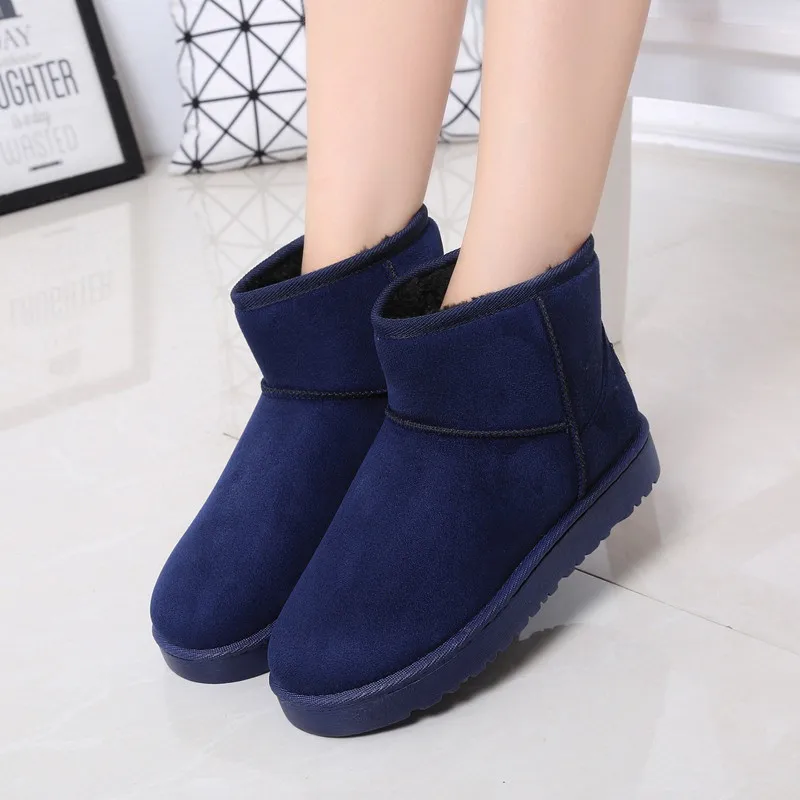 2025 New arrival Women Fleece-lined Thickened Warm Cotton Shoes Chamois Leather Short Boots Ankle Boots Student Style