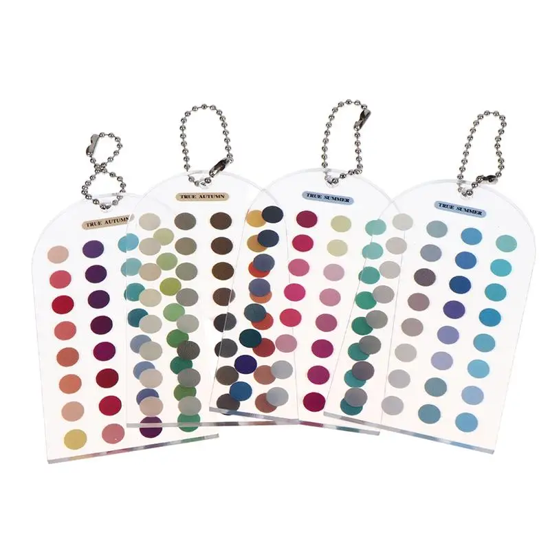 Durable Double-sided Soft Summer & Autumn Color Cards 24 Circular Blocks Professional Color Guide for Personal Stylist Home Use