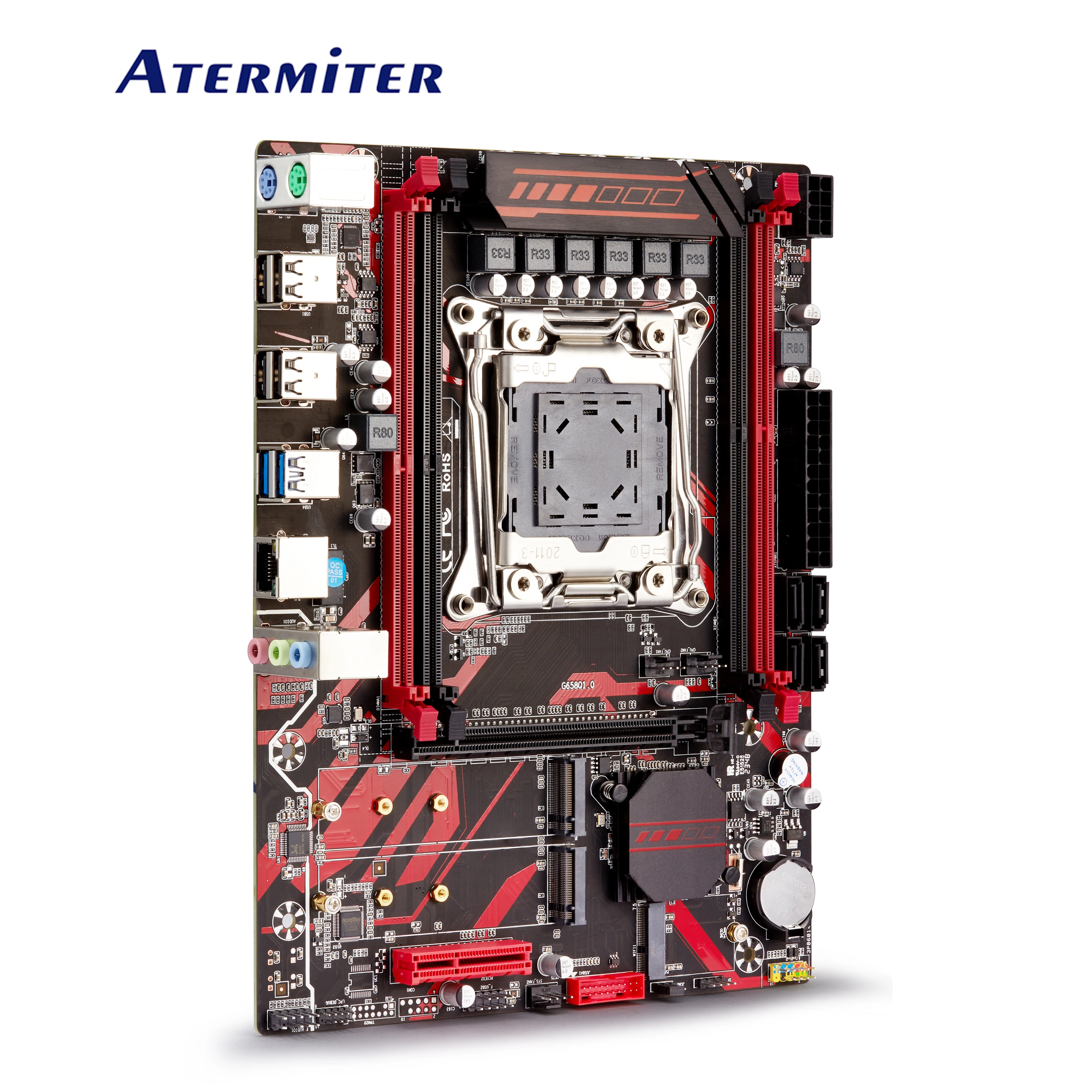 Atermite X99 Motherboard with combo kit set XEON E5 2680 V4 32GB 3200MHz (4*8G) DDR4 REG ECC Server Memory NVME NGFF USB 3.0