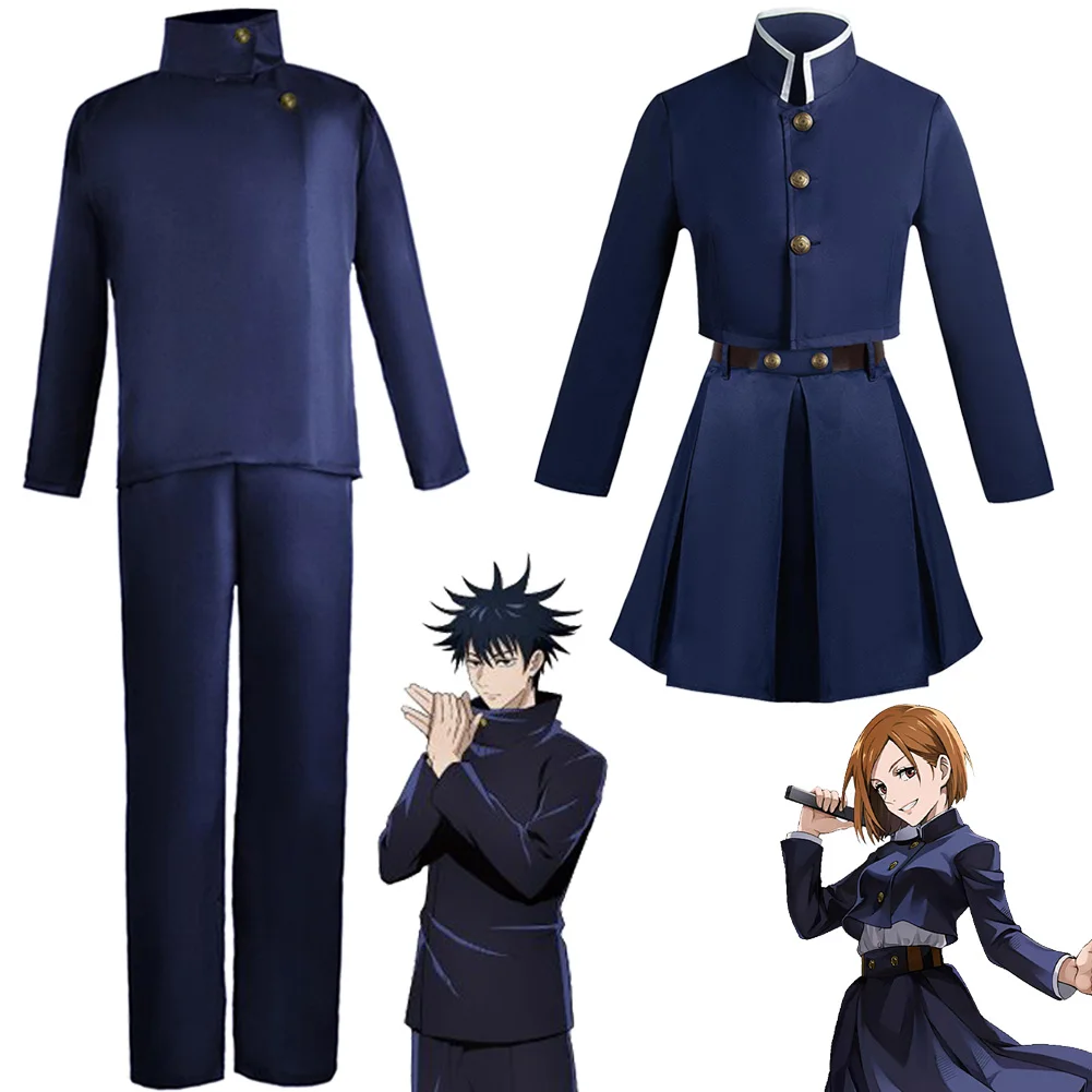 Megumi Fushiguro Kugisaki Nobara Cosplay Fantasy Dark Blue School Uniform Anime Kaisen Costume Disguise Women Fantasia Outfits