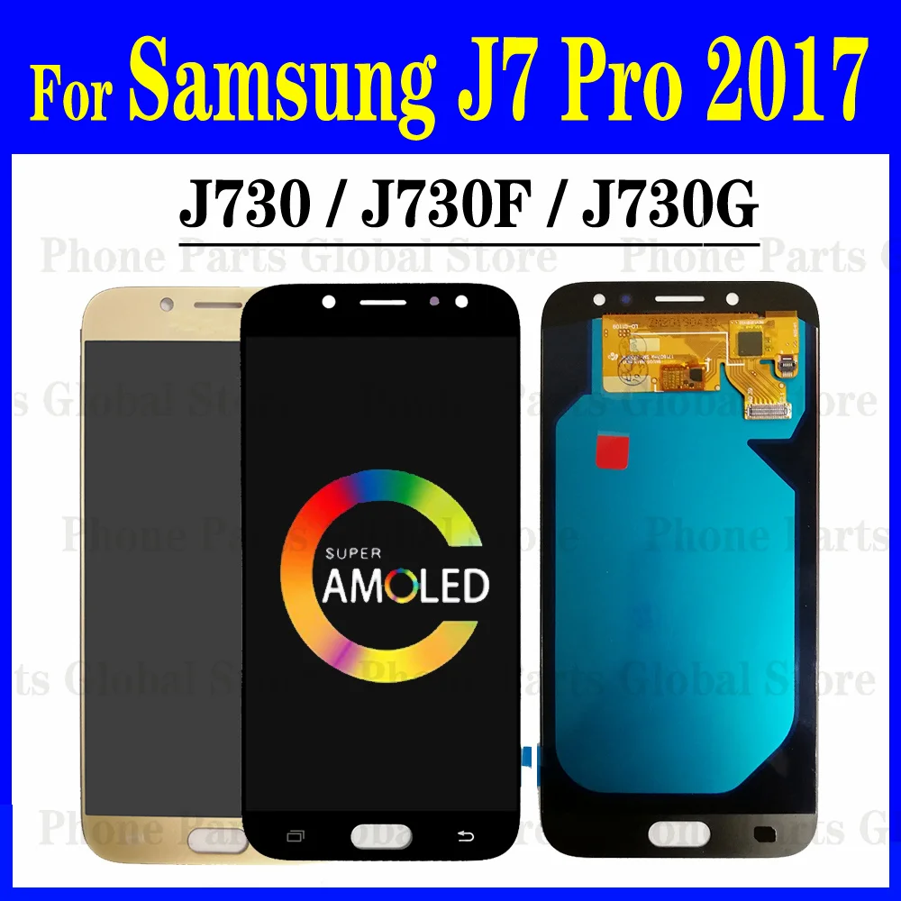 Super Amoled LCD do Samsung Galaxy J7 Pro 2017 J730 J730F wyświetlacz LCD Panel dotykowy ekran Digitizer wymiana czujnika