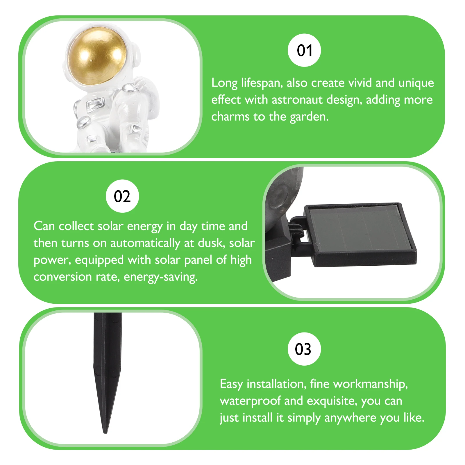

Astronaut Garden Outdoor Long Lifespan Waterproof Yard High Conversion Rate Solar Lawn Light Decorative Wedding Patio Light