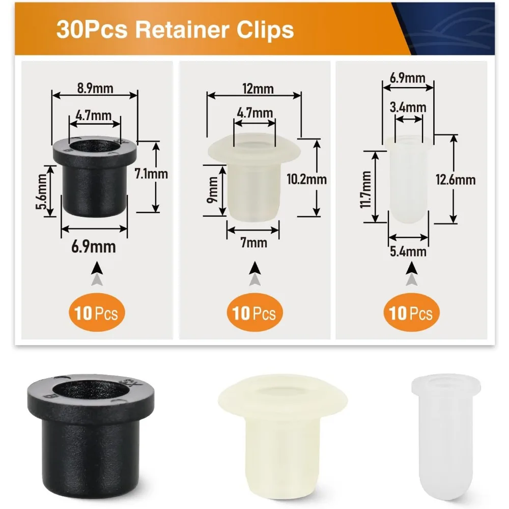 30pcs Emblem Grommet Clip Kit for BMW Models, Replaces OEM Parts 51-14-1-807-495