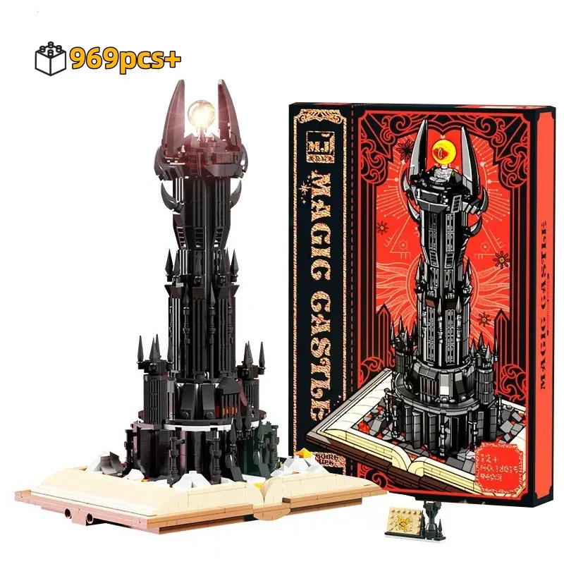 

MOC Creative Magic Black Tower Building Blocks STEM Educational DIY tabletop decorations Toys Kids Gift For Adults Kids 969pcs