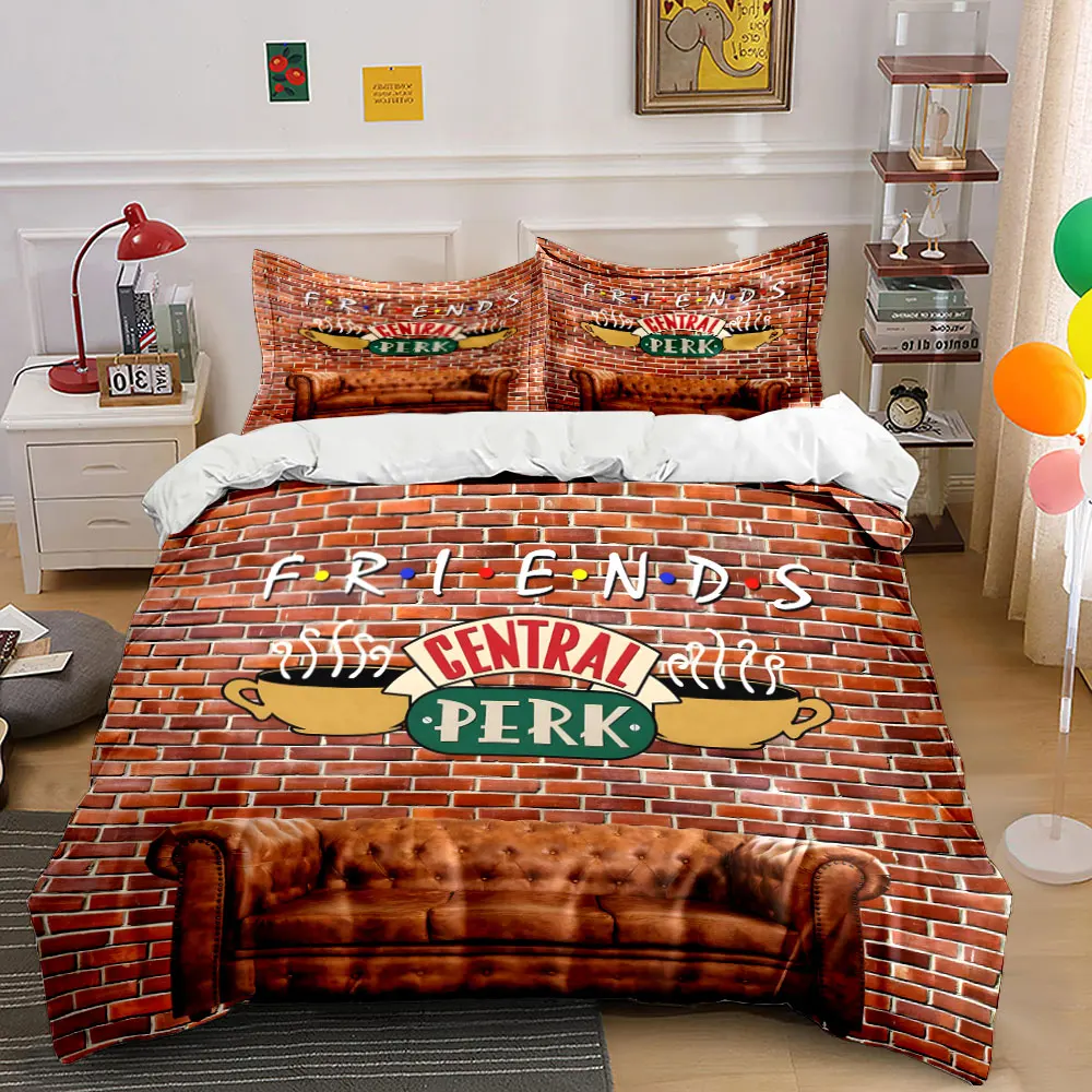 Friends Coffee Shop Decor Set Multiple sizes kid's and adults' bedroom Exquisite 3PC bedding set, gift