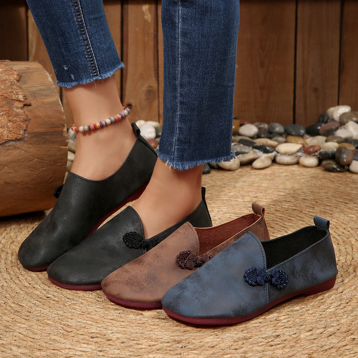 Vintage Literary Versatile Women's Loafers ~ Simple yet Unique Slip-on, Comfortable Mom Shoes