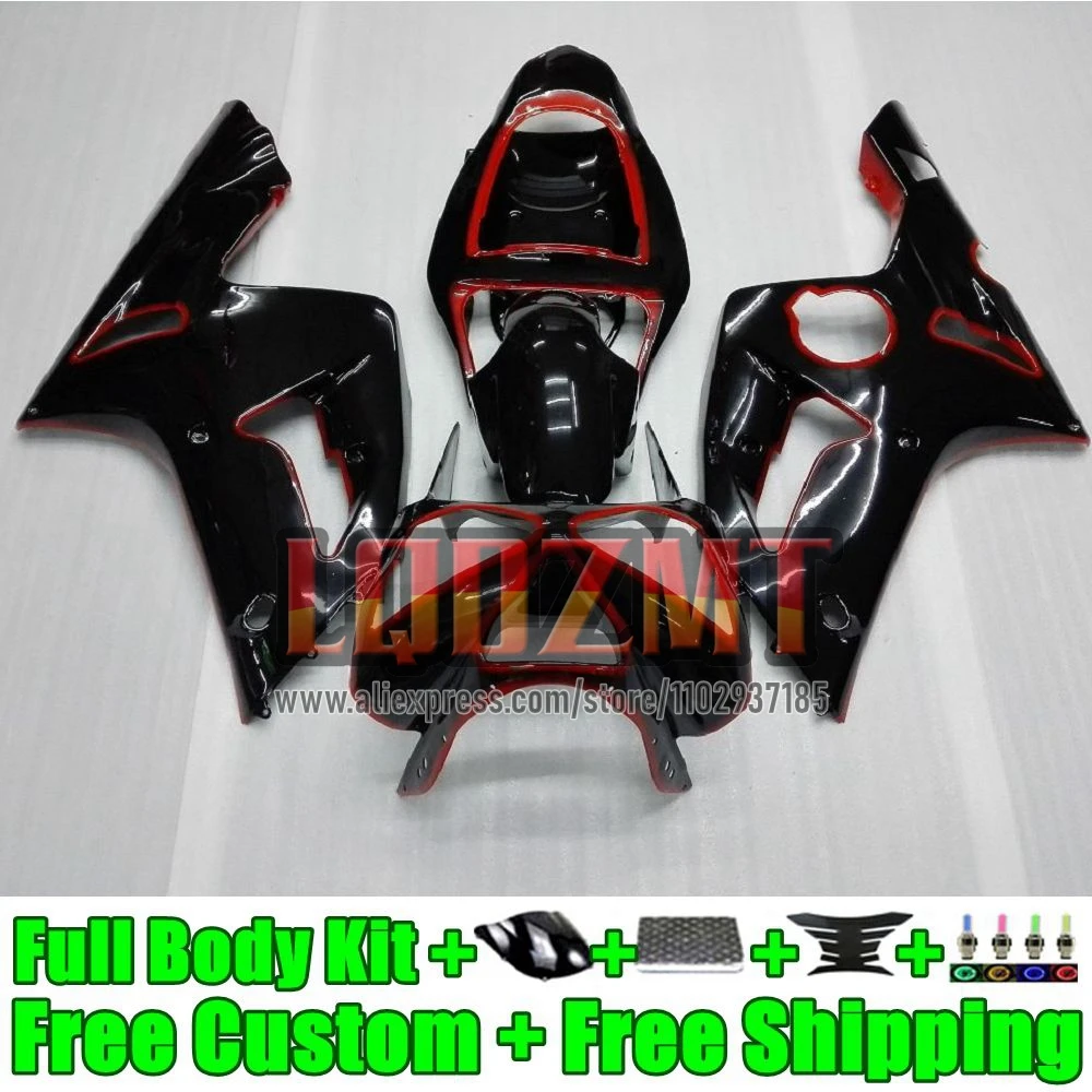 Injection Body For KAWASAKI NINJA ZX-636 ZX-6R 37No.6 red black ZX 6R 636 6 R 600CC ZX636 ZX6R 2003 2004 ZX600 03 04 Fairing