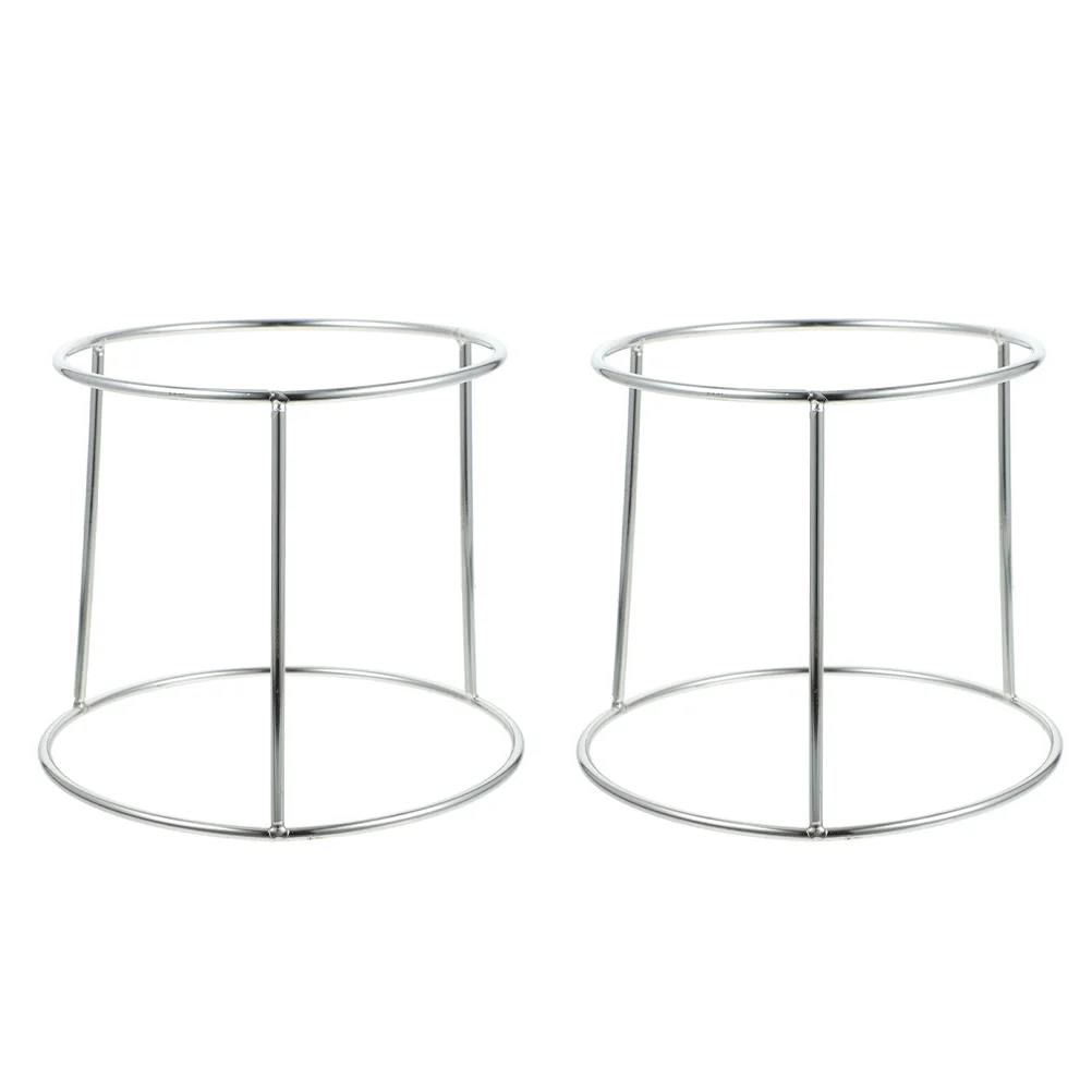 

2pcs Double Layered Tray Household Seafood Tray Rack Rack Stainless Steel Kitchen Restaurant Serving Platter Food Plate Holder