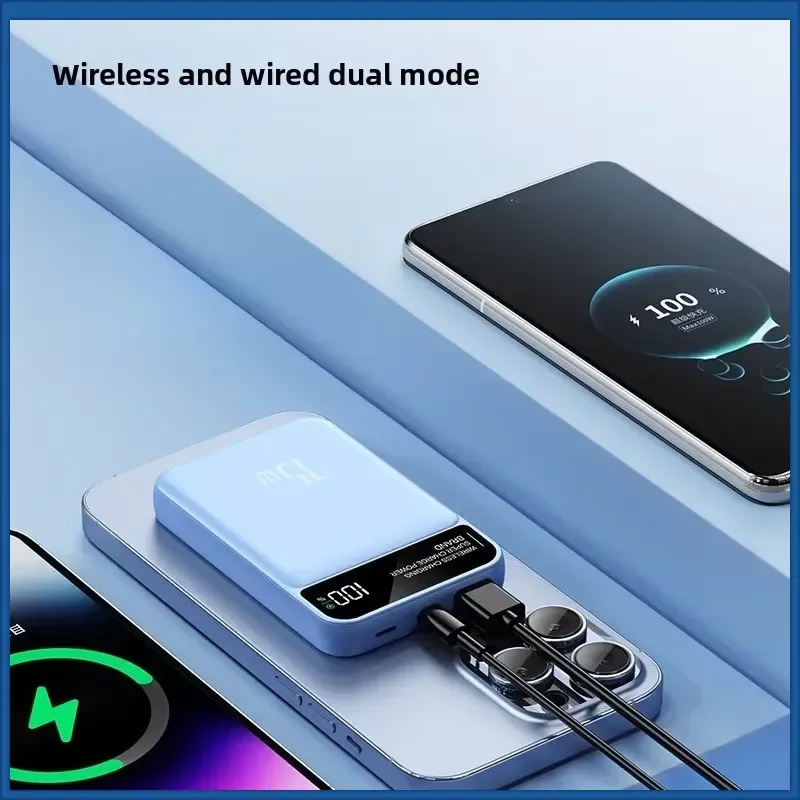 10000mAh PD22.5W Magnetic Power Bank Wireless Fast Charging for IPhone Android Watch Power Bank Wireless Charger