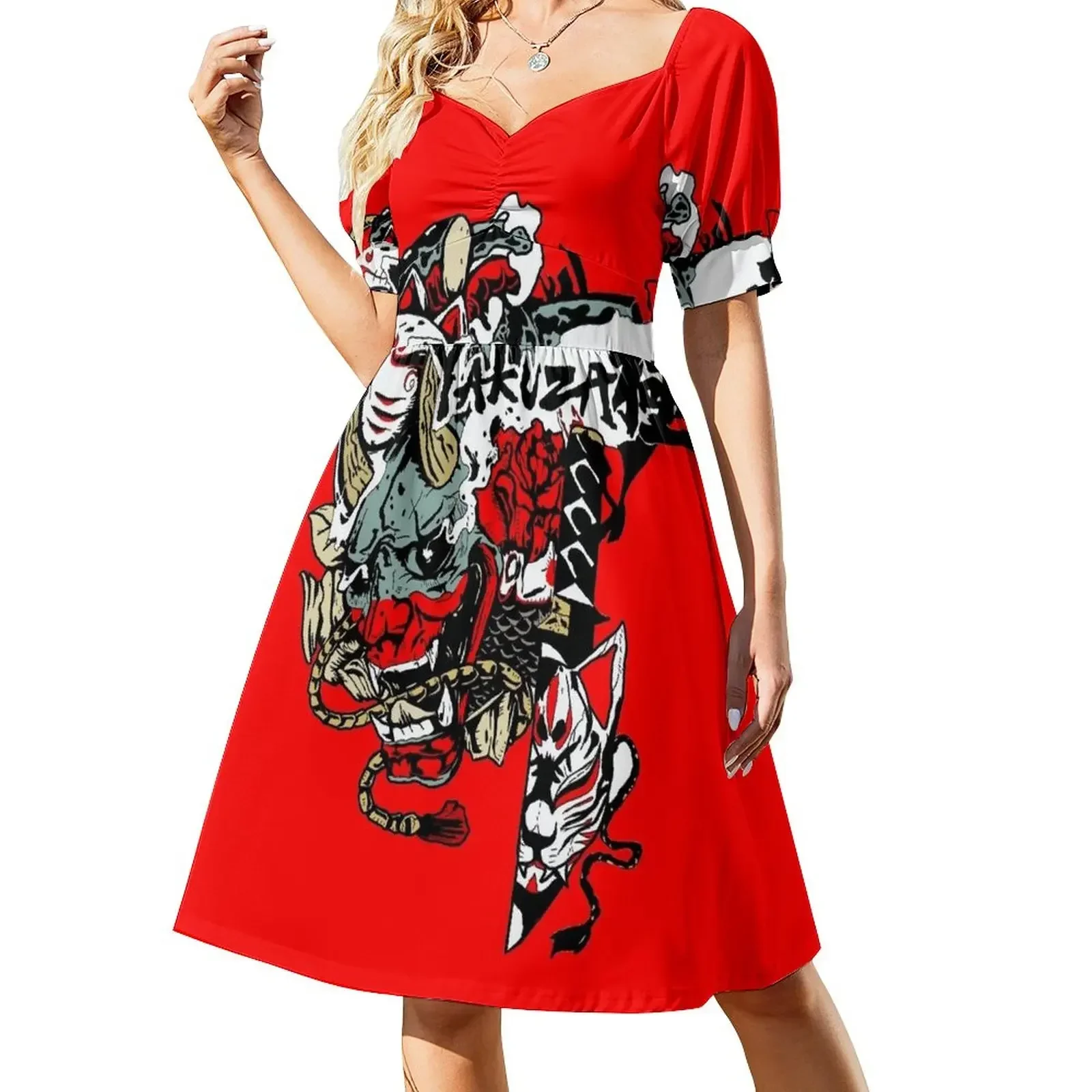 

yakuza kiwami Short-Sleeved Dress bandage dress summer women's suit Dress