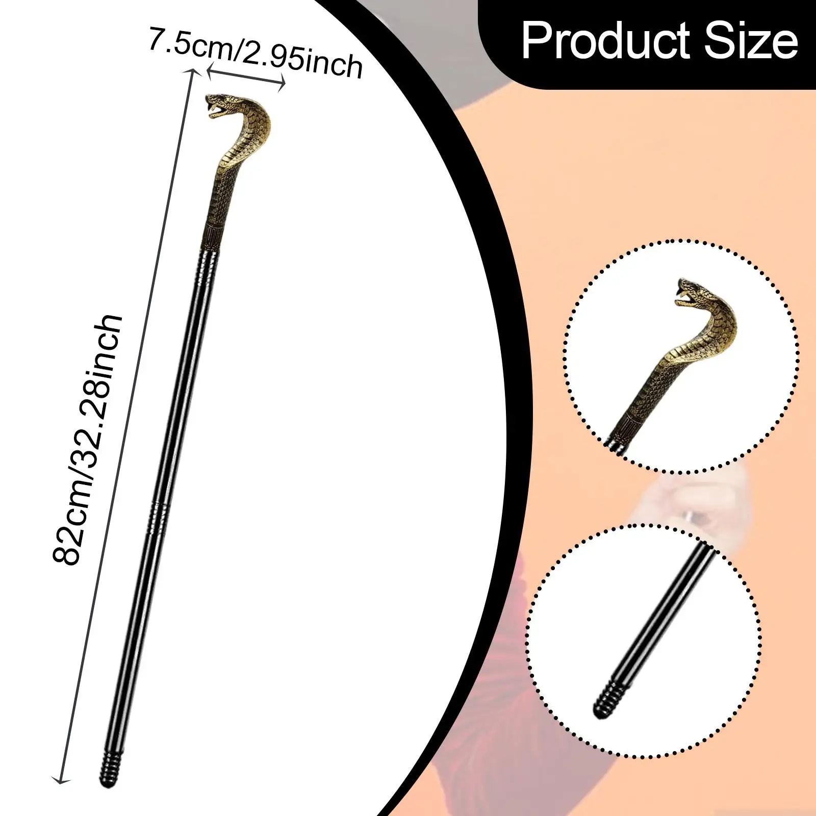 Halloween Riet voor Mannen Slangenkop Vormig voor Bruiloft Themafeest Show