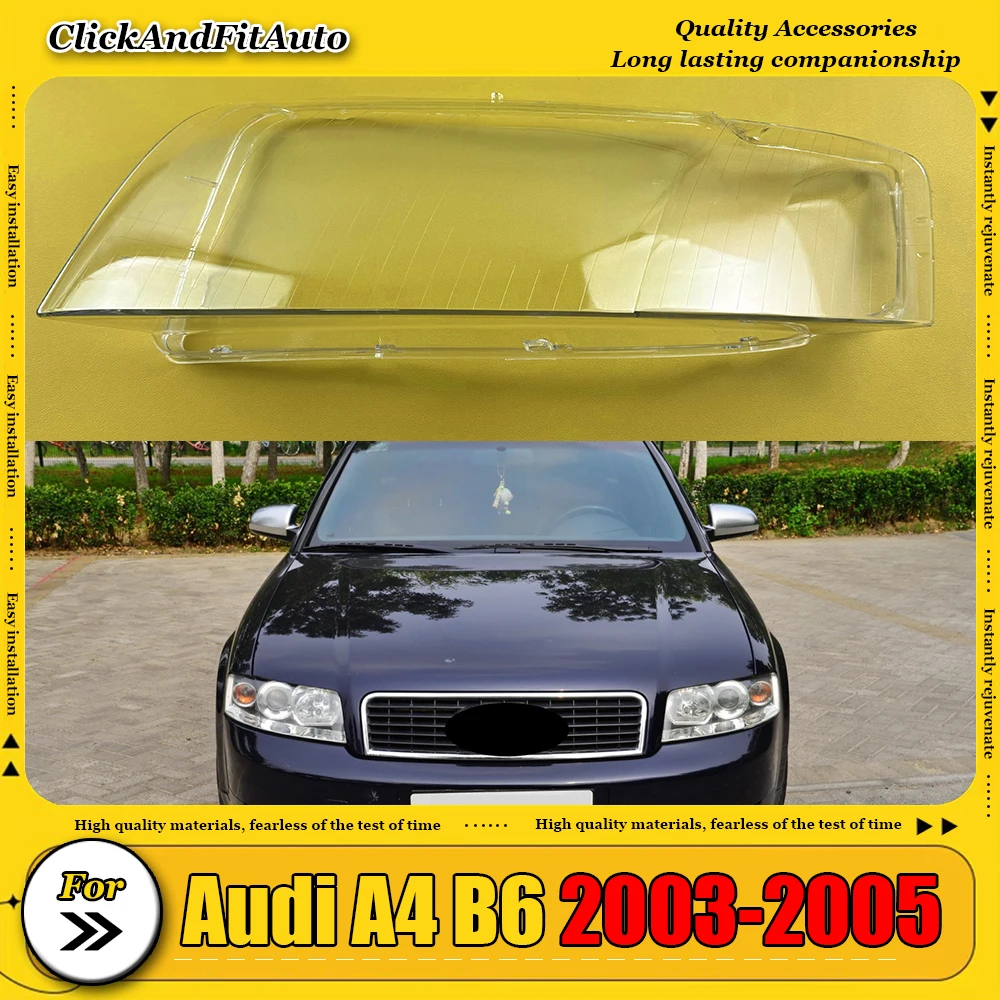 

For Audi A4 B6 2003-2005 Front Headlight Cover Transparent Mask Headlamp Lamp Shell Replace Original Lampshade Plexiglass