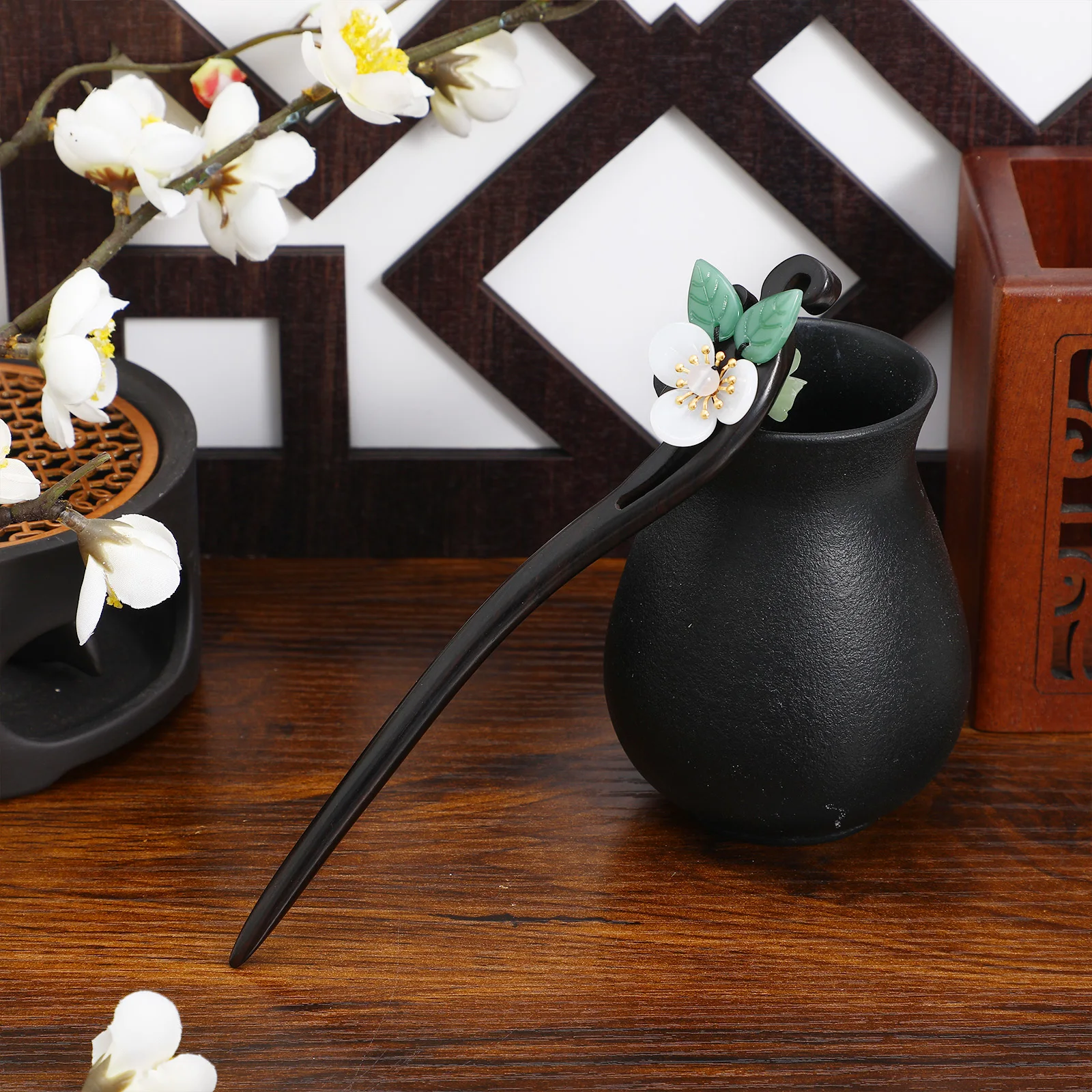 

Retro Hairpin Bamboo Creative Stick Floral Simple Women Hair Accessory Vintage Decorative Traditional Chinese Style