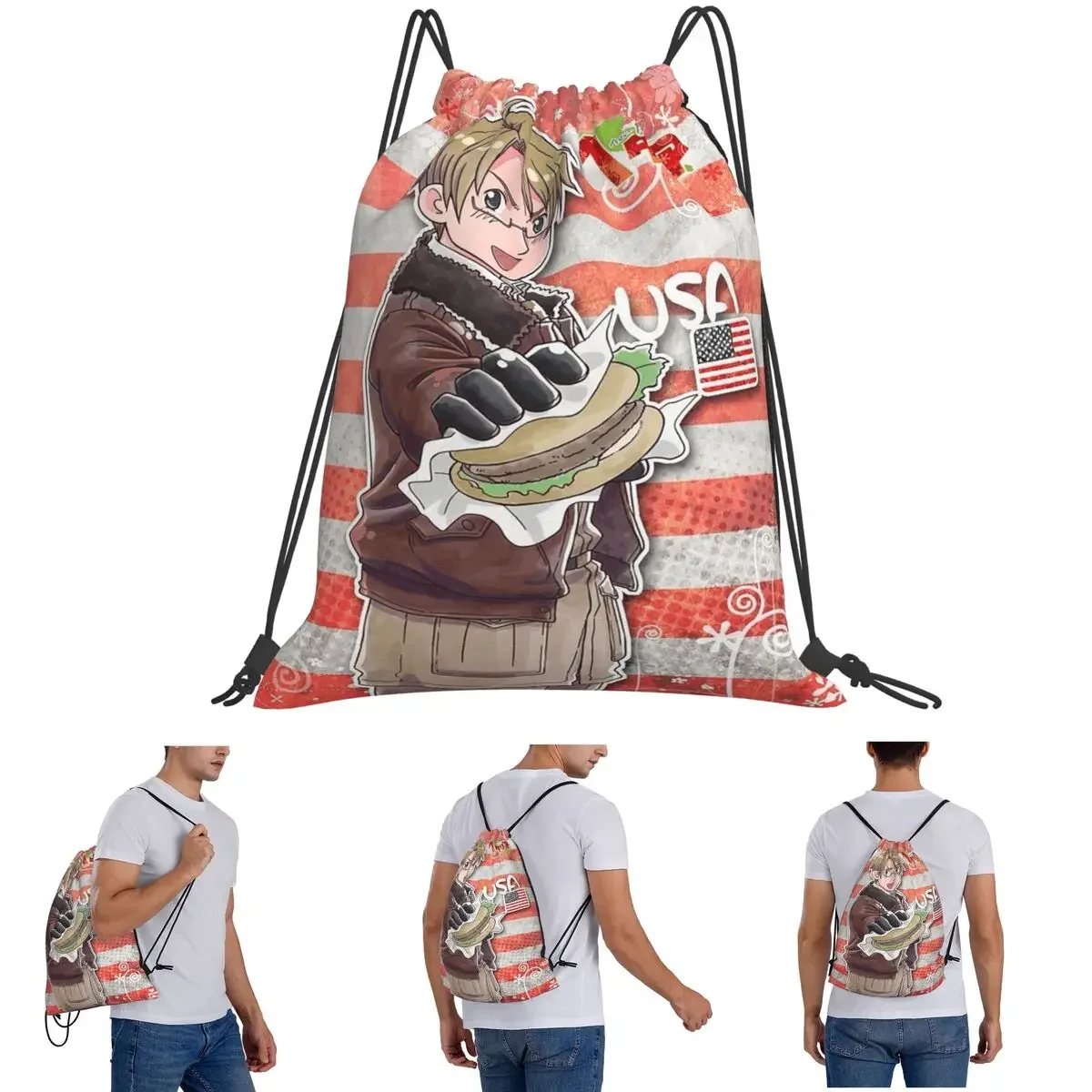 

Hetalia Group World Stars (17) Рюкзаки Модные портативные сумки на шнурке Спортивная сумка Сумки для книг для школы путешествий