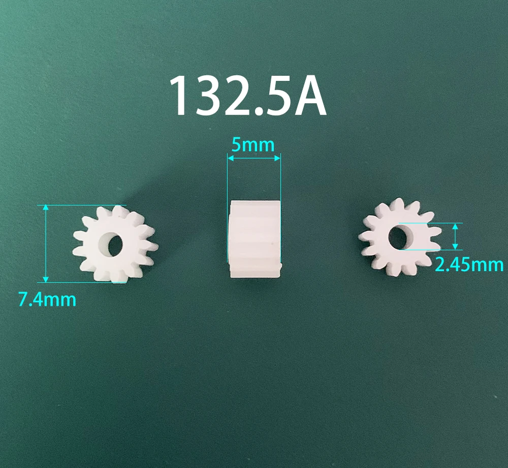 132A / 132.5A 132A Long 0.5M Gear 2mm Tight 13 Teeth POM Plastic Gear Motor Parts Toy Accessories 10pcs/lot
