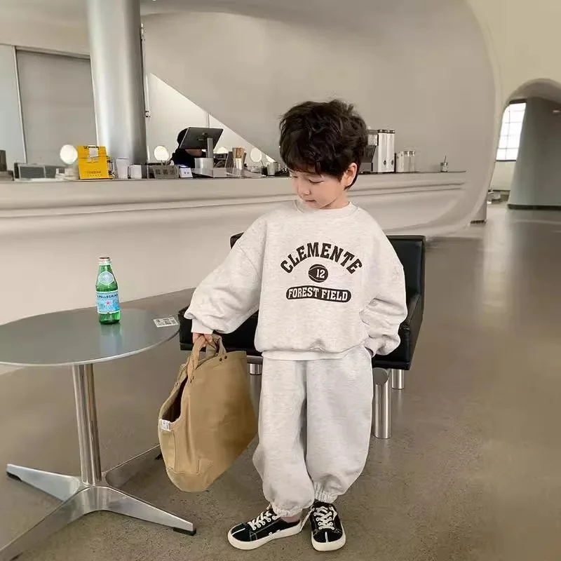 2-10 Years Children Boys Clothing Sets Spring Autumn New Fashion Letter Sweatshirt + Pants 2Pcs Tracksuit Suits For Kids Clothes