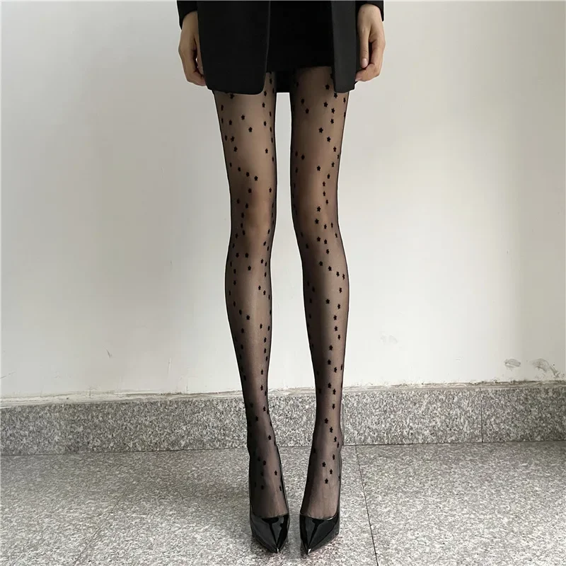 Stars Stockings New Sexy Fish Net Stocking Club Party Fishnet Tights Mesh Anti-Snagging Girls Calcetines Pantyhoses Suspenders