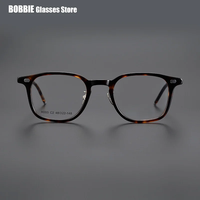 2023 New Brand Design Acetate Glasses Frame Men Women Square Eyeglasses Myopia Optical Prescription Eyewear Oculos Big Face Rim