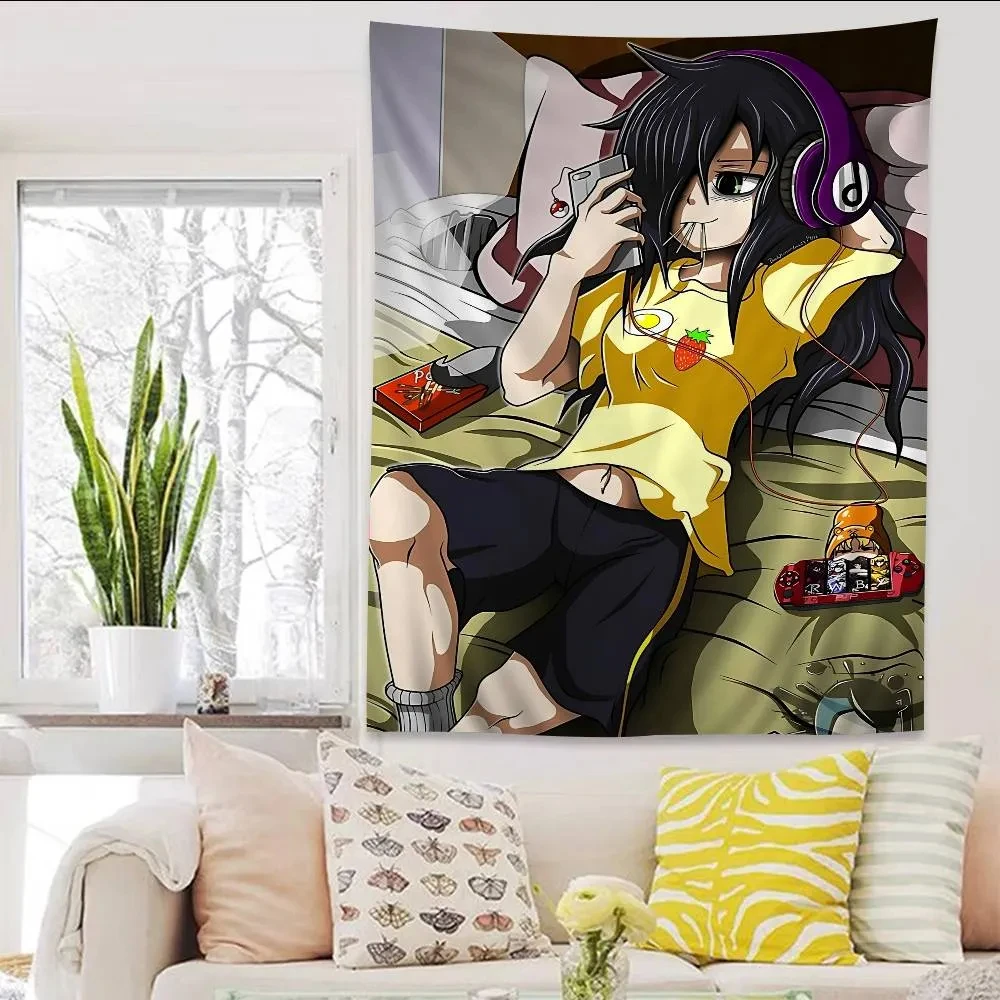 Anime W-Watamote K-Kuroki T-Tomoko Bunter Wandteppich, Wandbehang, böhmische Wandteppiche, Mandala-Wandbehang
