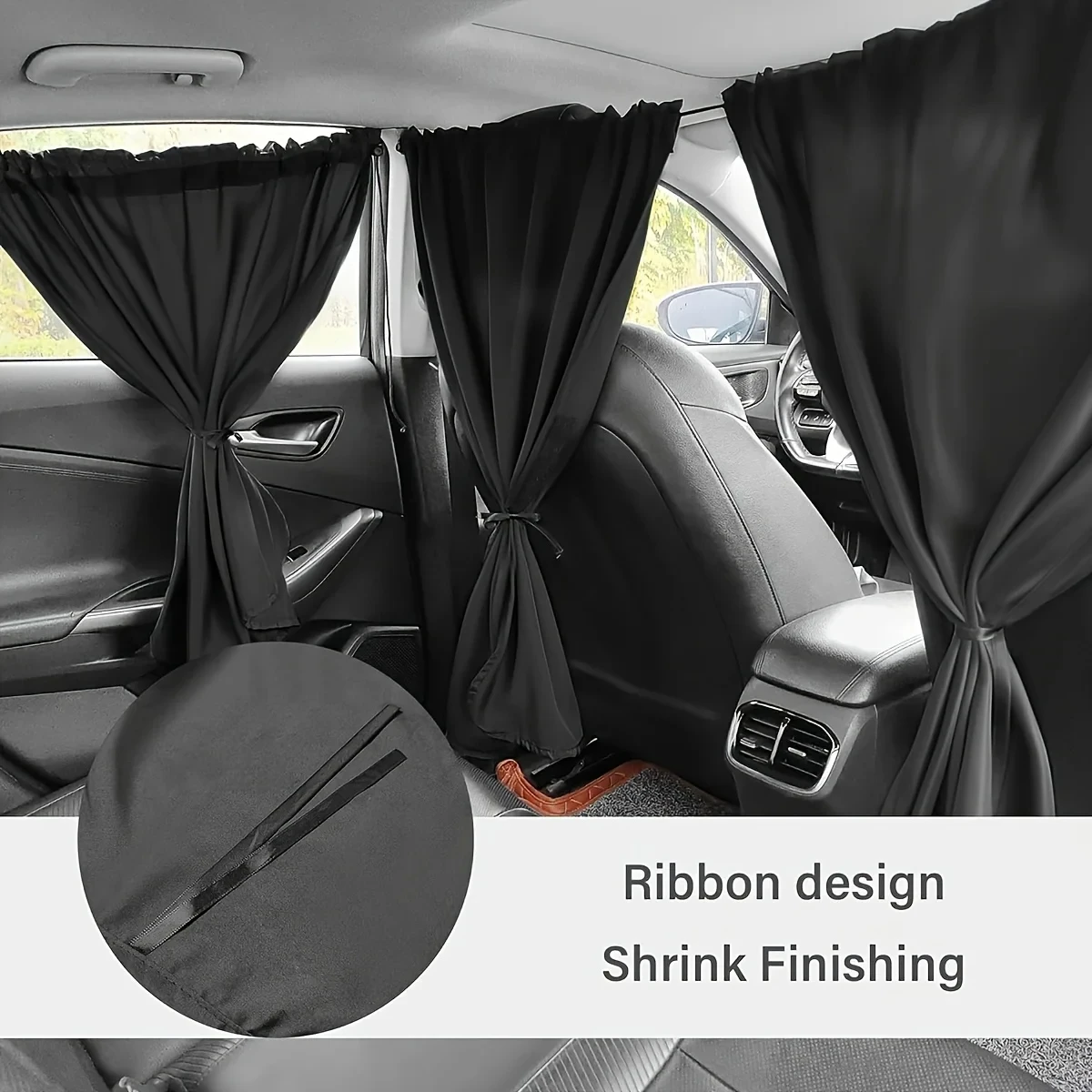 4pcs Car Privacy Curtain Set Window Shade Privacy Travel Nap Night Car Camping Detachable Simple Curtain