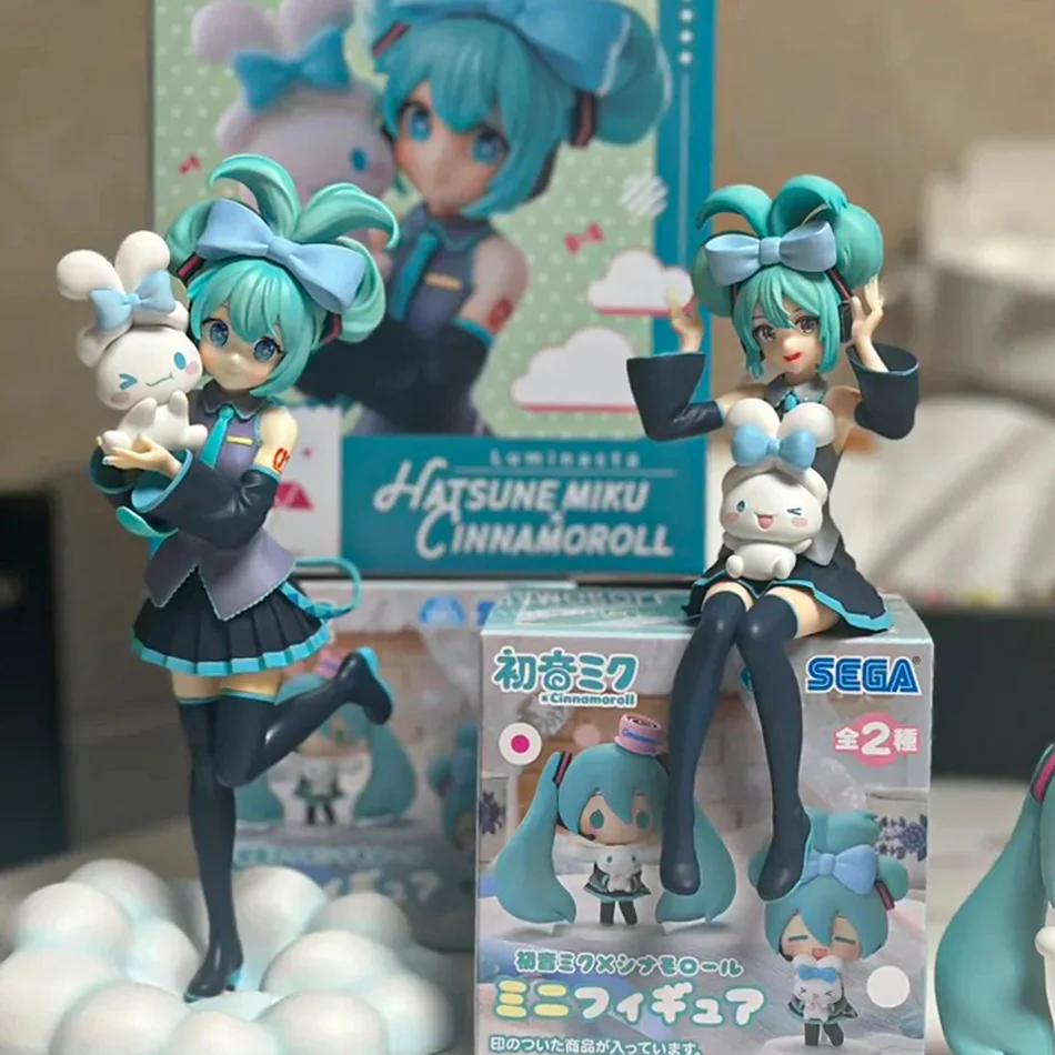 

21CM Anime Hatsune Miku X Cinnamoroll Figure Anime Peripheral Collectible Models Decorative Decorations Children Kawaii Gift