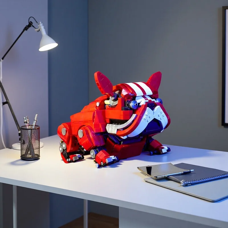 

Механический строительный блок для бульдога, 1675 шт., крутой и забавный дизайн, украшение для дома и рабочего стола, игра в сборе, подарок на день рождения