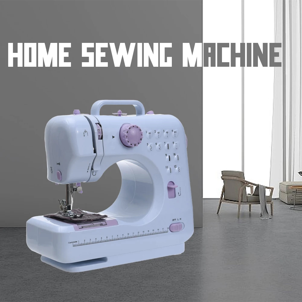

12 Stitch Mini Household Portable Sewing Machine Electric Crafting Mending Overlock Pedal Replaceable Presser Foot Beginner DIY
