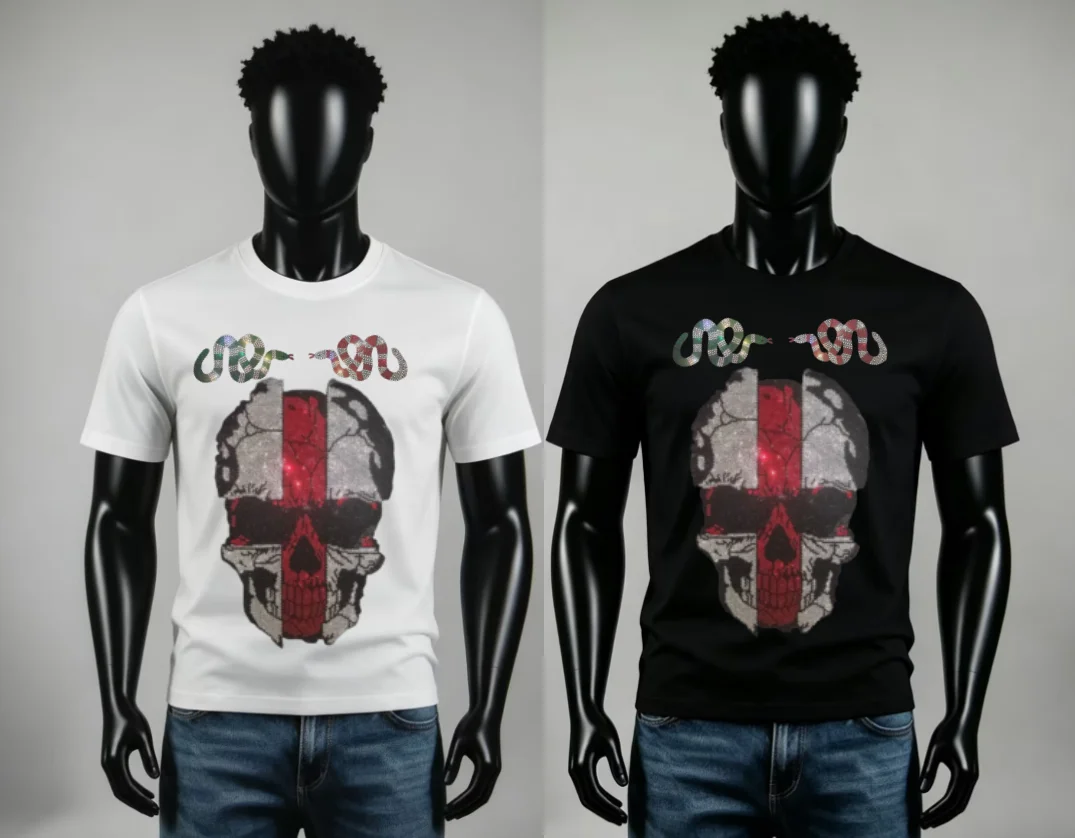 Europe Streetwear Brand - เสื้อยืดผู้ชายแบรนด์หรูคุณภาพสูงประดับเพชร สไตล์ยุโรป สำหรับฤดูร้อน