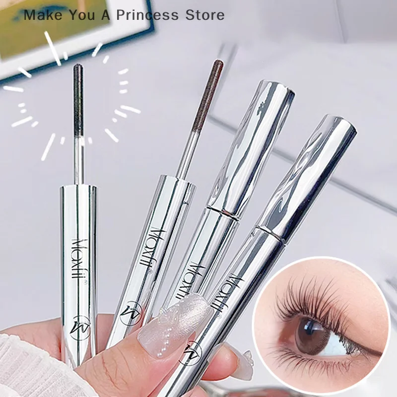 New Metal Lashes Mascara Waterproof Silk Fiber Mascara Black Long Curling Eyelash Extensions Non-clumping Eyes Makeup Cosmetics