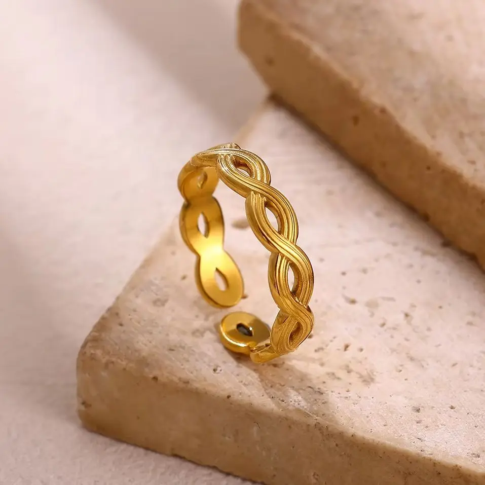 Stainless Steel Geometry Stackable Rings for Women Water Resistant High Quality Daily Wear Minimalist Attractive Jewelry Gift