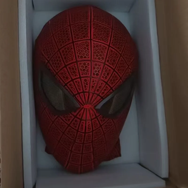 

The Amazing Spider-Man 1 Magnetic Attached Eyes Mask Movie Replica Handmade Garfield Style Headwear For Adult Cosplay Halloween