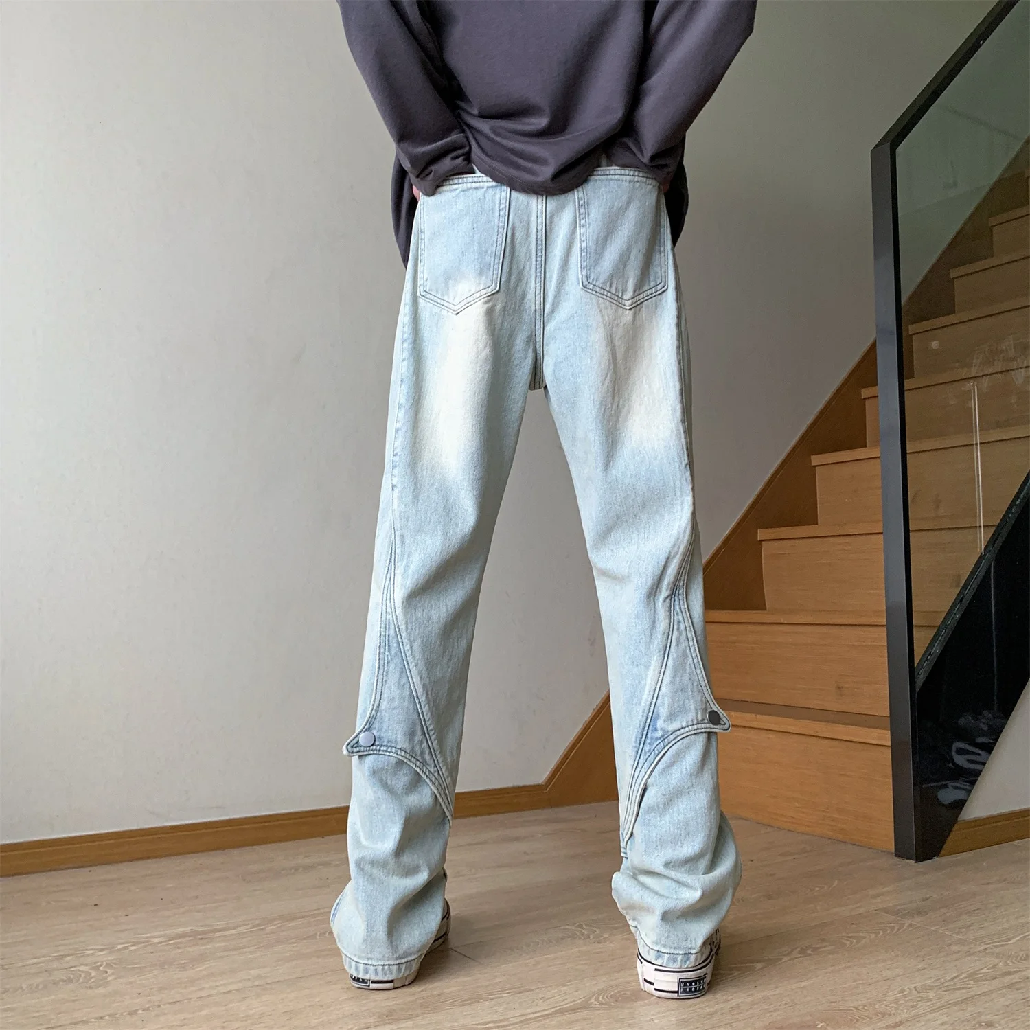 2023 Y2k Streetwear Jeans Men Fashion Baggy Jeans Man Hip Hop Youth Trousers Cross Denim Pants Men Cargo Pants Punk Clothing