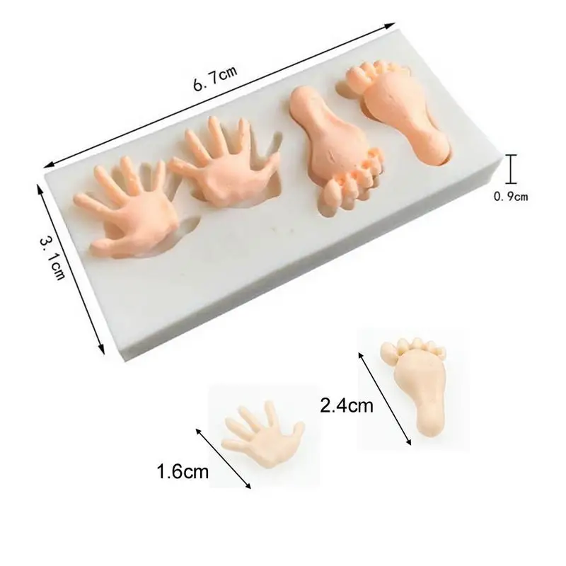 3D Baby Feet Hands Silicone Molds Candy Polymer  Clay Chocolate Mould DIY Party Fondant Cake Decor Tools Cupcake Baking Mold