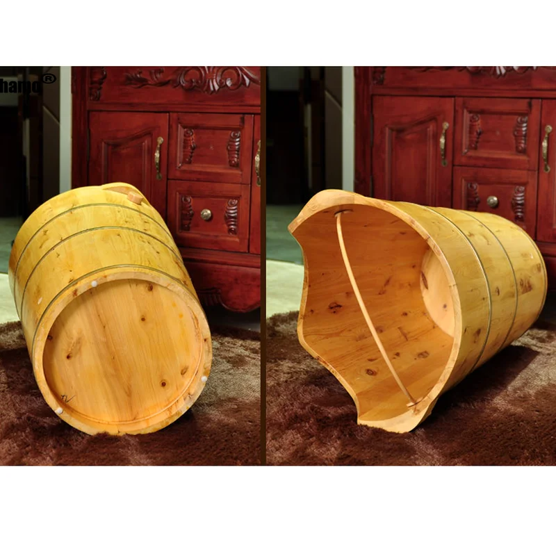 High Steam Machine Bath Barrel Fumigation Thickened Heated Tub Solid Wood Footbath Foot Pedicure Massage Bathtub Adult